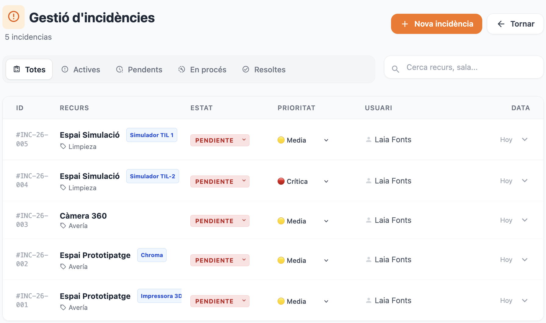 seguiment incidencies